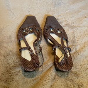 Talbots brown strapped sandals.